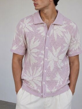 NWT Massive Luxury Knit Button Down Shirt M